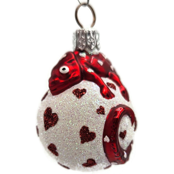 Patricia Breen Miniature Chameleon Surprise Hearts Valentines Christmas Ornament - Picture 4 of 12